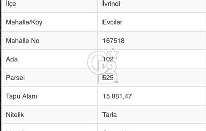 BALIKESİR İVRİNDİ EVCİLER MEVKİİ’İNDE ANA YOLA CEPHELİ 16 DÖNÜM YATIRIMA UYGUN SATILIK TARLA