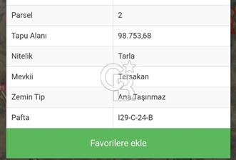 GÖLBAŞI SINIRINDA KÖK TAPU 99 DÖNÜM TARLA