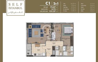 SELF İSTANBUL KİRALIK 2+1 SIFIR DAİRE ENFES MANZARA