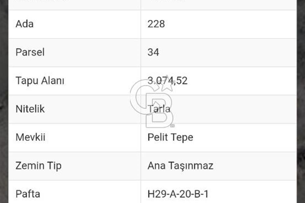 Kızılcıhamam'da 3.074 m2 Tek Tapu Satılık Tarla