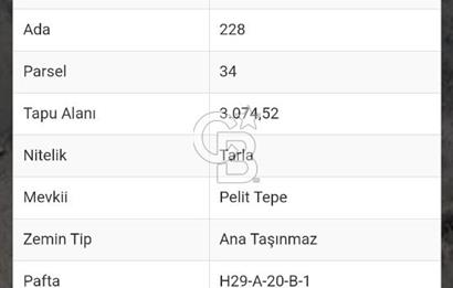 Kızılcıhamam'da 3.074 m2 Tek Tapu Satılık Tarla