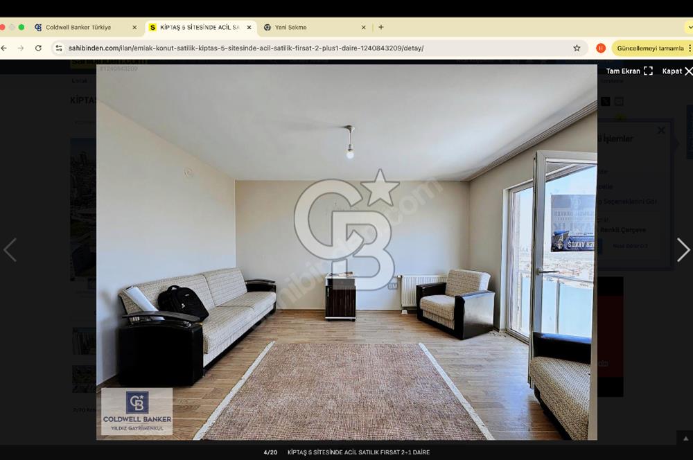 KİPTAŞ 5 SİTESİNDE ACİL SATILIK FIRSAT 2+1 DAİRE