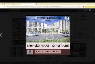İLK EVİM KAMPANYASI 1.79 KREDİ ORANIYLA SATILIK DAİRELER