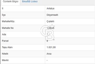 ANTALYA DÖŞEMEALTI'NDA SATILIK ARSA