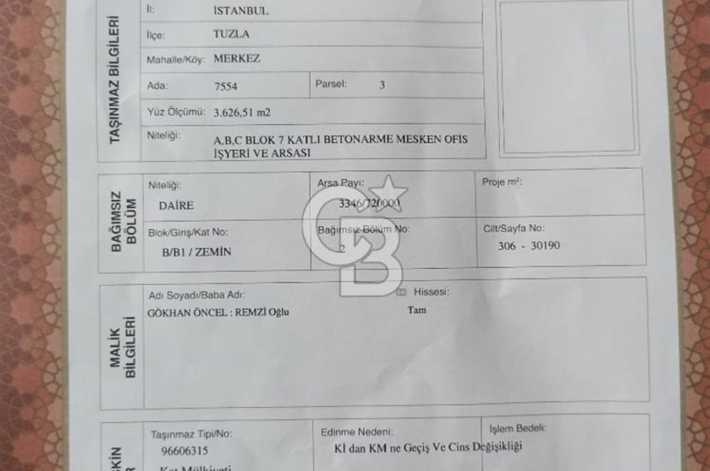 Tuzla Evliya Çelebi Mah 1+1 Satılık Daire