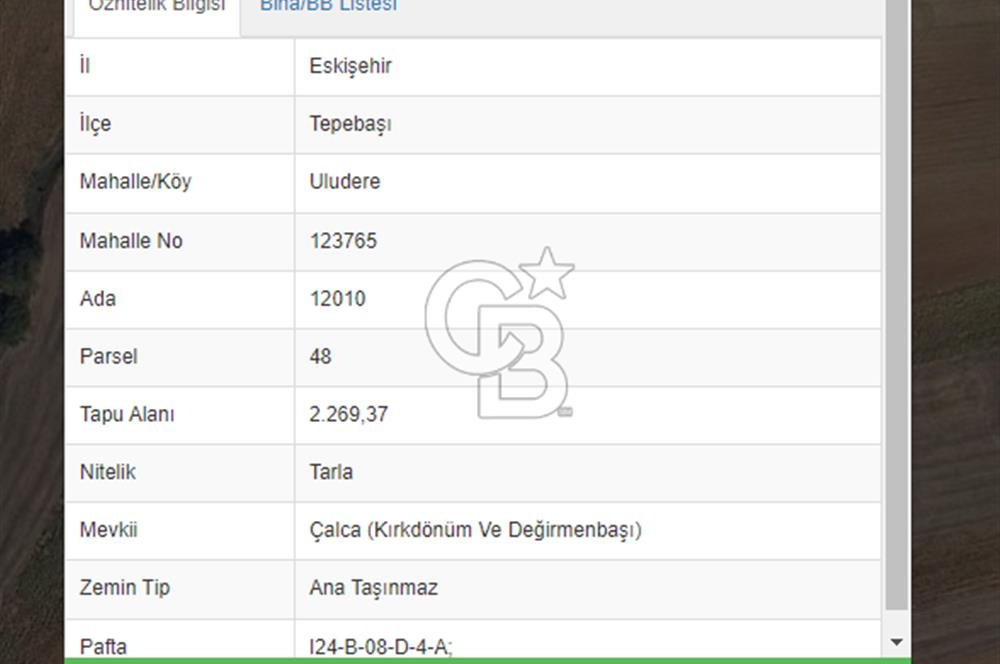 CB CİTİY'DEN ULUDERE MAHALLESİNDE ELEKTİRİĞİ OLAN SATILIK TARLA