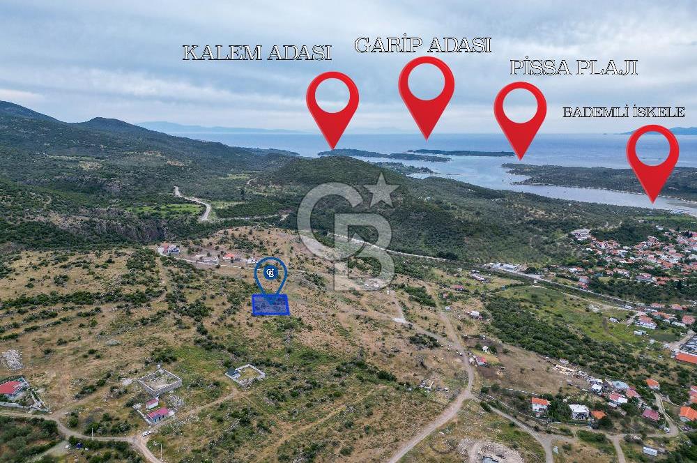 DİKİLİ BADEMLİ DE DENİZ MANZARALI 300 M2 SATILIK ARSA