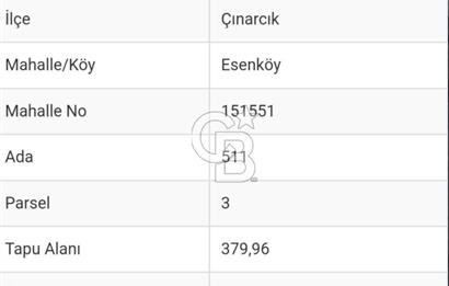 YALOVA ÇINARCIK ESENKÖYDE DENİZ MANZARALI KONUT İMARLI ARSA..!!
