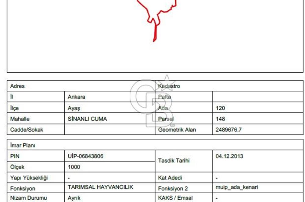 AYAŞ SİNANLI CUMA'DA SATILIK YATIRIMLIK TARLA