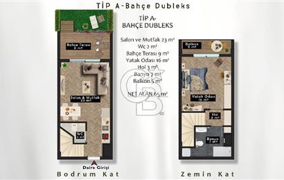 KABAOĞLU TOREM RESİDENCE SATILIK 1+1 BAHÇE & ÇATI DUBLEKSLER