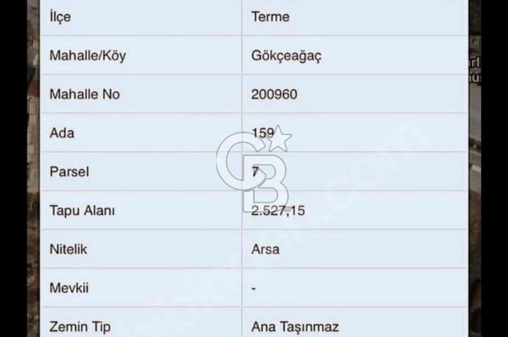 SAMSUN TERME SATILIK TİCARİ+KONUT İMARLI ANAYOLA CEPHE ARSA