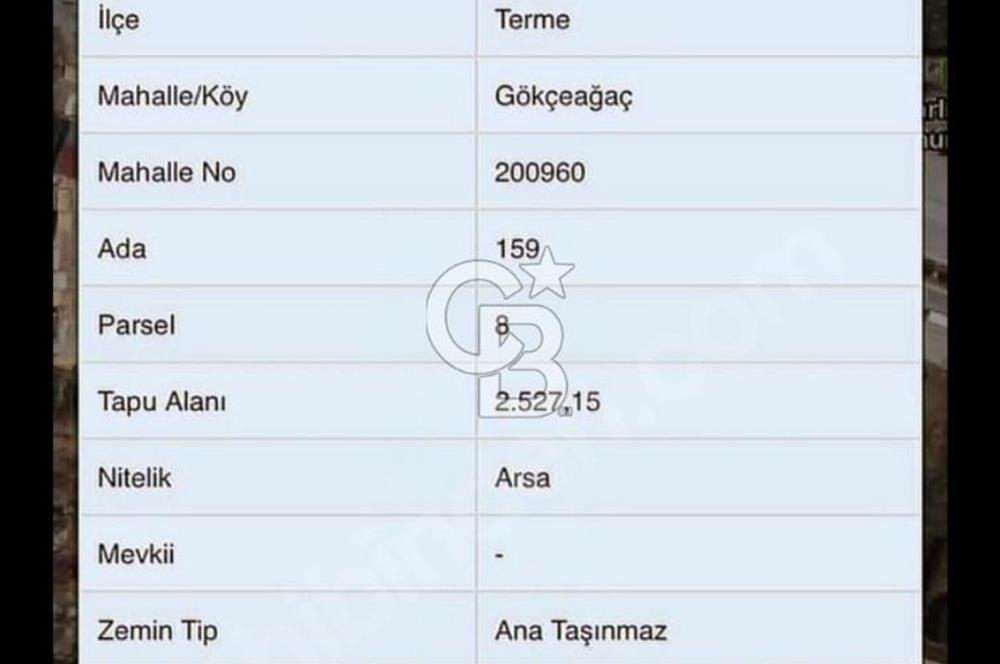 SAMSUN TERME SATILIK TİCARİ+KONUT İMARLI ANAYOLA CEPHE ARSA