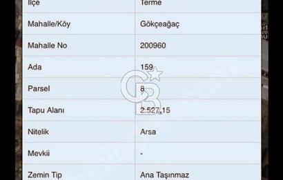 SAMSUN TERME SATILIK TİCARİ+KONUT İMARLI ANAYOLA CEPHE ARSA