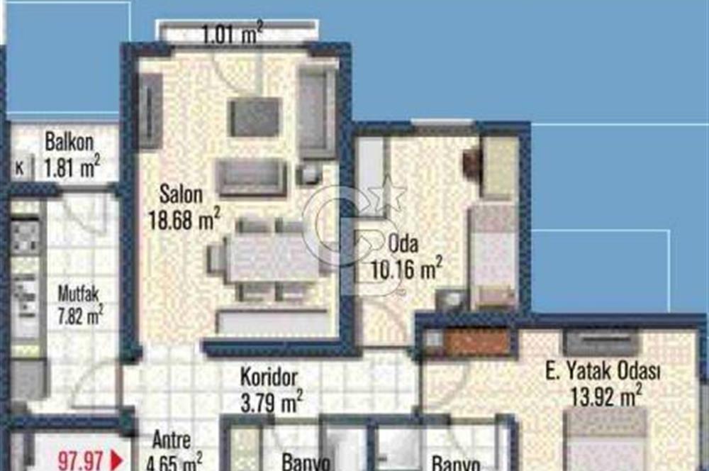 Mavişehir Soyak B Etap Eşyalı Kiralık 2+1 98 M² Daire