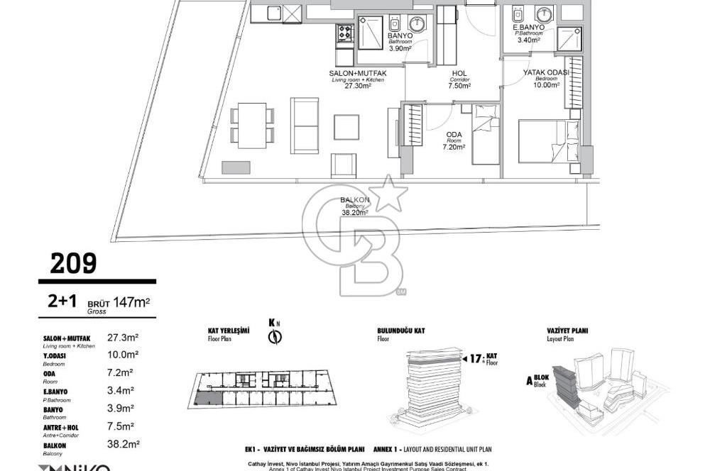Nivo Neba İstanbul, Sıfır, Boş, Büyük Teraslı, Kiralık 2+1 Daire