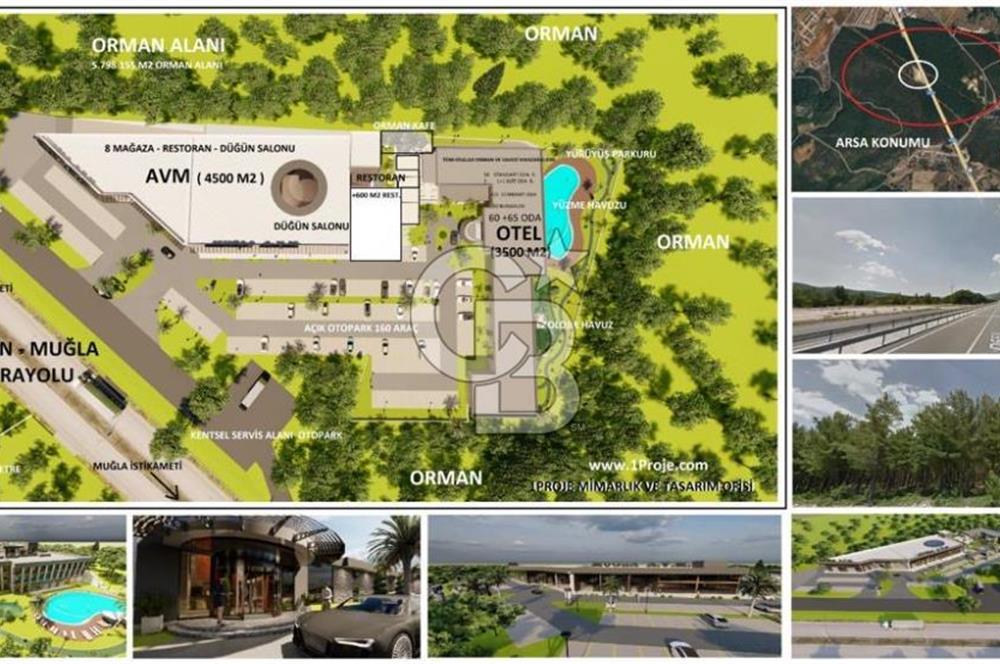 Muğla Menteş Gülağzı Emsalsiz 11.537 m² İki Parsel Satılık Arsa