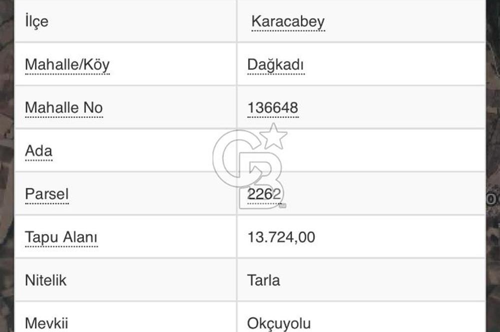 CB CITY'DEN BURSA KARACABEY'DE SATILIK TARLA