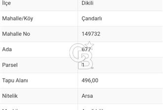 ÇANDARLI TATİL KÖYÜ YAKINI 496M² SATILIK ARSA