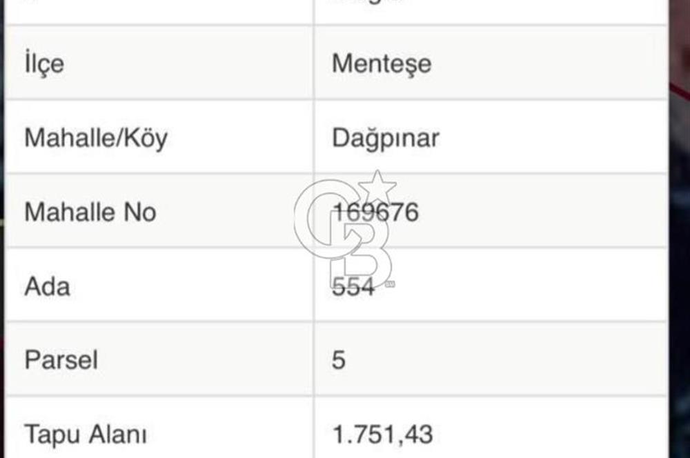 Muğla Menteşe Dağpınarı Mahallesi’nde 1.751,43 m² Satılık Tarla