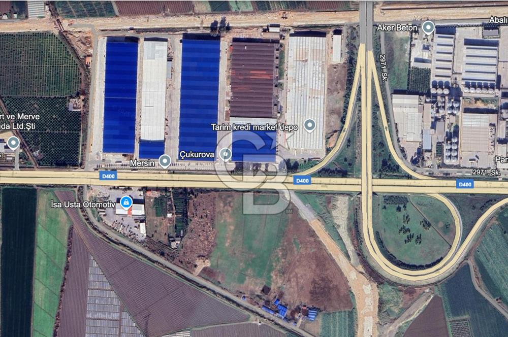 MERSİN TARSUS D-400 OTOBAN GİRİŞİ 4.097 M² SANAYİ İMARLI ARSA