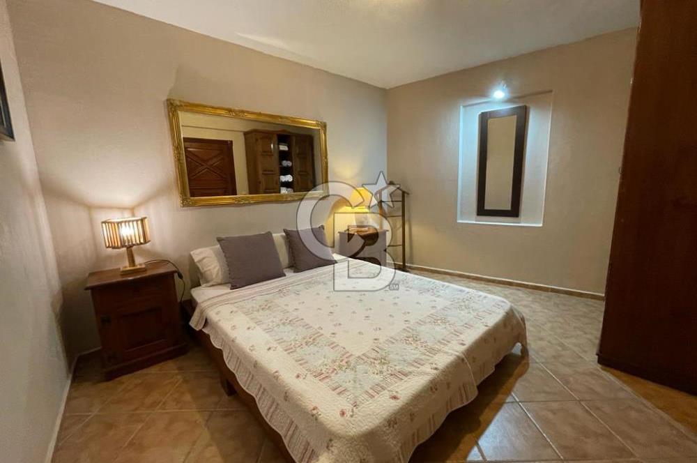 Yzlık Kiralık 1+1 Havuzlu Full Manzaralı Taş Ev 