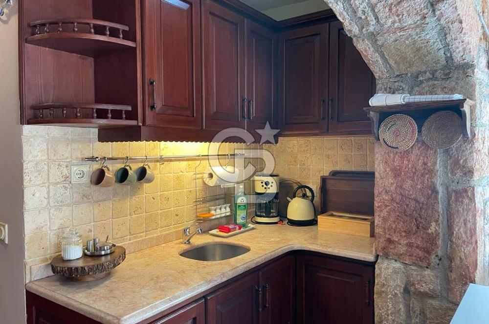 Yzlık Kiralık 1+1 Havuzlu Full Manzaralı Taş Ev 