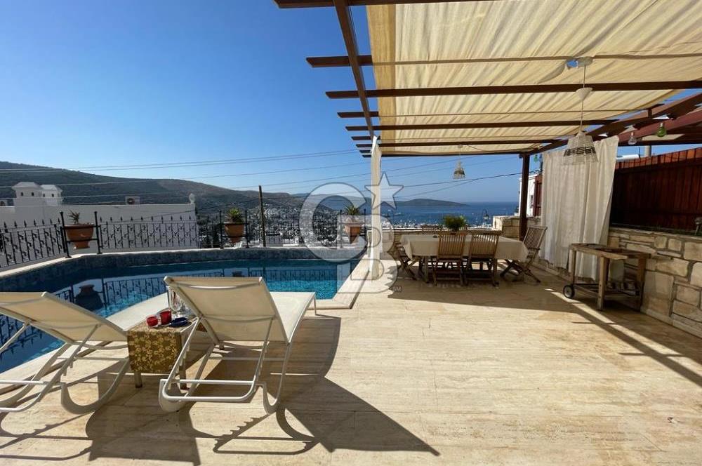 Yzlık Kiralık 1+1 Havuzlu Full Manzaralı Taş Ev 