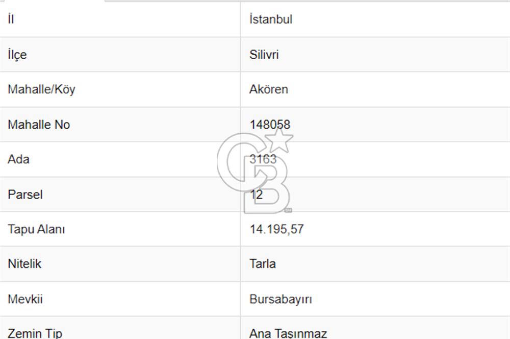 SATILIK SİLİVRİ AKÖREN'DE 610 M² ÇAPLI MUVAFAKATNAMELİ ARSA