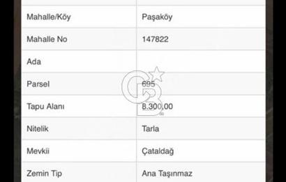 PAŞAKÖY DE MERKEZİ KONUMDA SATILIK TARLA
