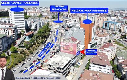 Gebze Devlet Hastanesinin Ve Metro İstasyonu Yanı Satılık Ofis