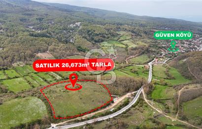 CB AMBIANCE'DAN MKP'DA 26.673m2 ÇİFTLİK İÇİN UYGUN KÖY İÇİ BAHÇE