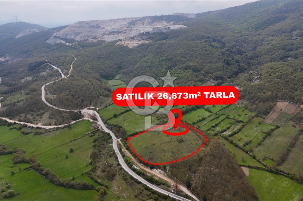 CB AMBIANCE'DAN MKP'DA 26.673m2 ÇİFTLİK İÇİN UYGUN KÖY İÇİ BAHÇE