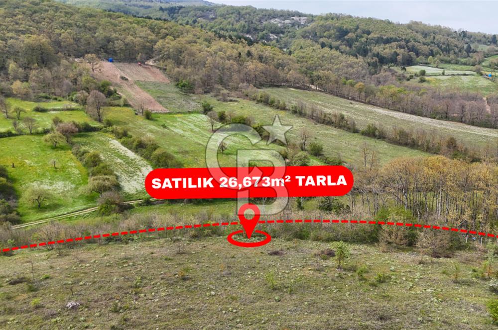 CB AMBIANCE'DAN MKP'DA 26.673m2 ÇİFTLİK İÇİN UYGUN KÖY İÇİ BAHÇE