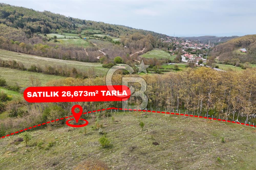 CB AMBIANCE'DAN MKP'DA 26.673m2 ÇİFTLİK İÇİN UYGUN KÖY İÇİ BAHÇE