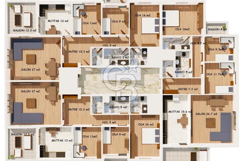 BEŞİRLİ'DE ŞEHİR VE DENİZ MANZARALI SATILIK 3+1 SIFIR DAİRE