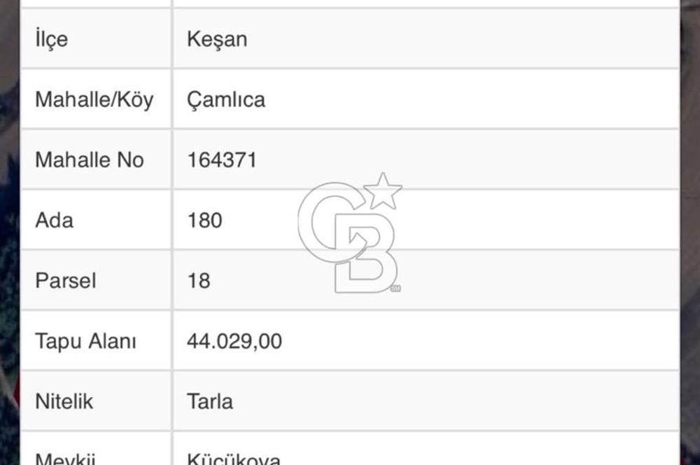 CB MARS'TAN EDİRNE KEŞAN ÇAMLICA'DA DEĞERLİ TARIM ARAZİSİ