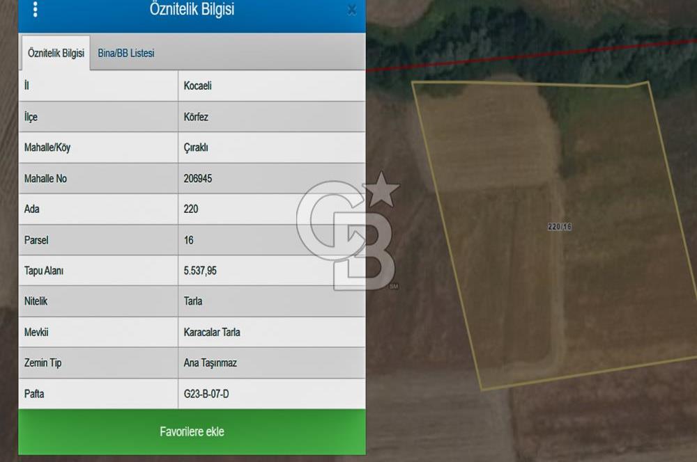 Kocaelide %5 İmarlı 5538 m² Yatırım Fırsatı Doğayla İç İçe