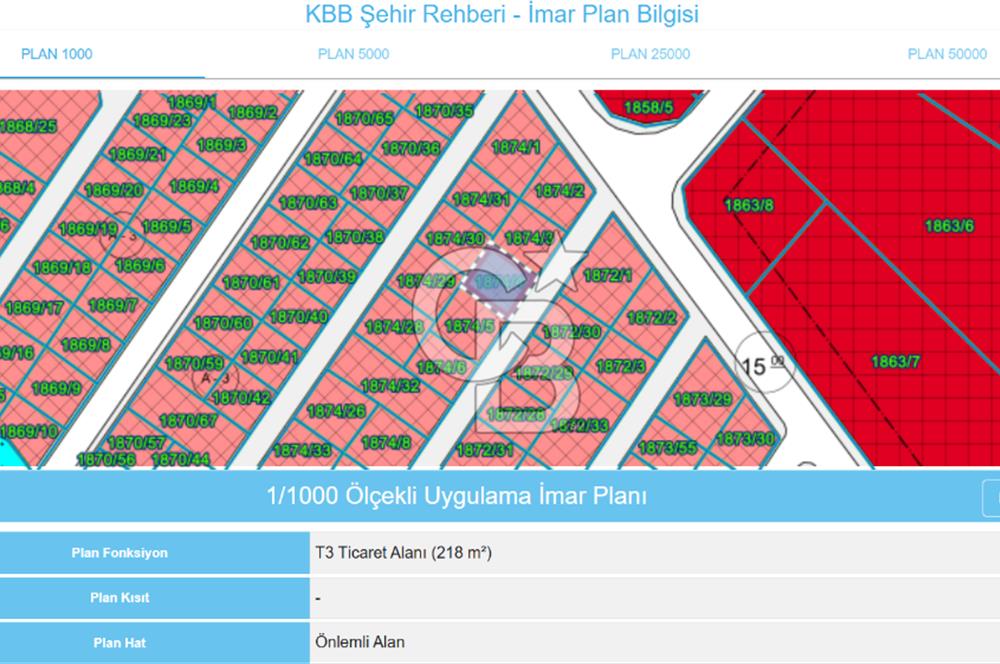 CB TOWER İZMİT MERKEZ'DE T3 TİCARİ İMARLI 218 M² SATILIK ARSA