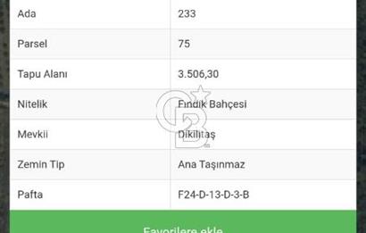 Kandıra Çalköy de 3.506m2 yollu tarla gelişmiş Turizm bölgesi