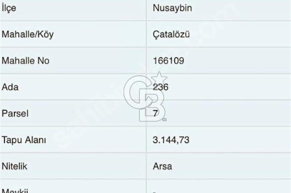 Mardin Nusaybin Çatalözü İmarlı Arsa