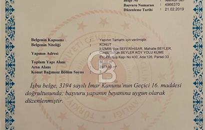 Beyler Baraj Manzaralı 2837 m2 Satılık Bağ ve Kayıtlı Evi