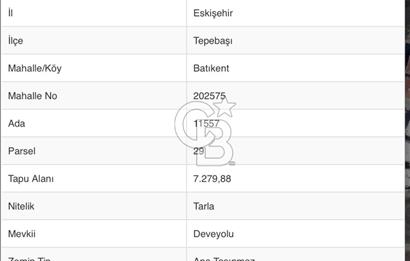 CB CITY’DEN ESKİŞEHİR BATIKENT MAHALLESİNDE SATILIK TARLA