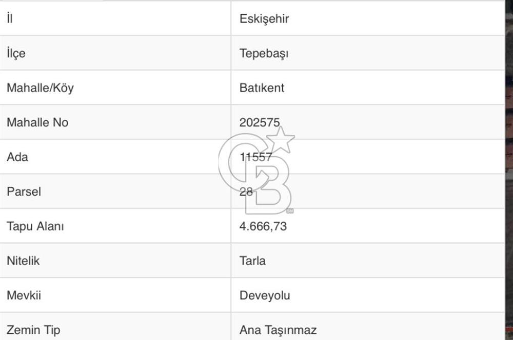 CB CITY’DEN ESKİŞEHİR BATIKENT MAHALLESİNDE SATILIK TARLA 