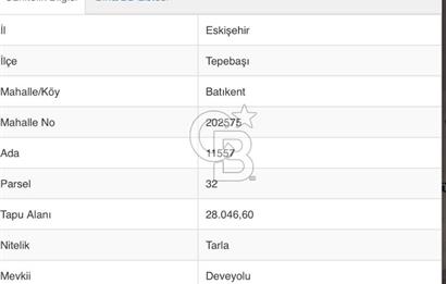 CB CITY'DEN ESKİŞEHİR BATIKENT MAHALLESİNDE SATILIK TARLA