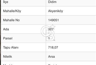 DİDİM AKYENİKÖY DE DENİZE VE BAFA GÖLÜNE YAKIN  İMARLI ARSA