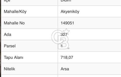 DİDİM AKYENİKÖY DE DENİZE VE BAFA GÖLÜNE YAKIN  İMARLI ARSA