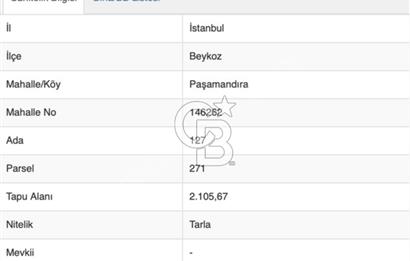 BEYKOZ’DA İMAR DÜZENLENMESİNE ALINMIŞ *FIRSAT* TEK TAPU ARAZİ