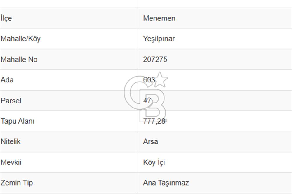 Menemen Satılık Konut Arsası