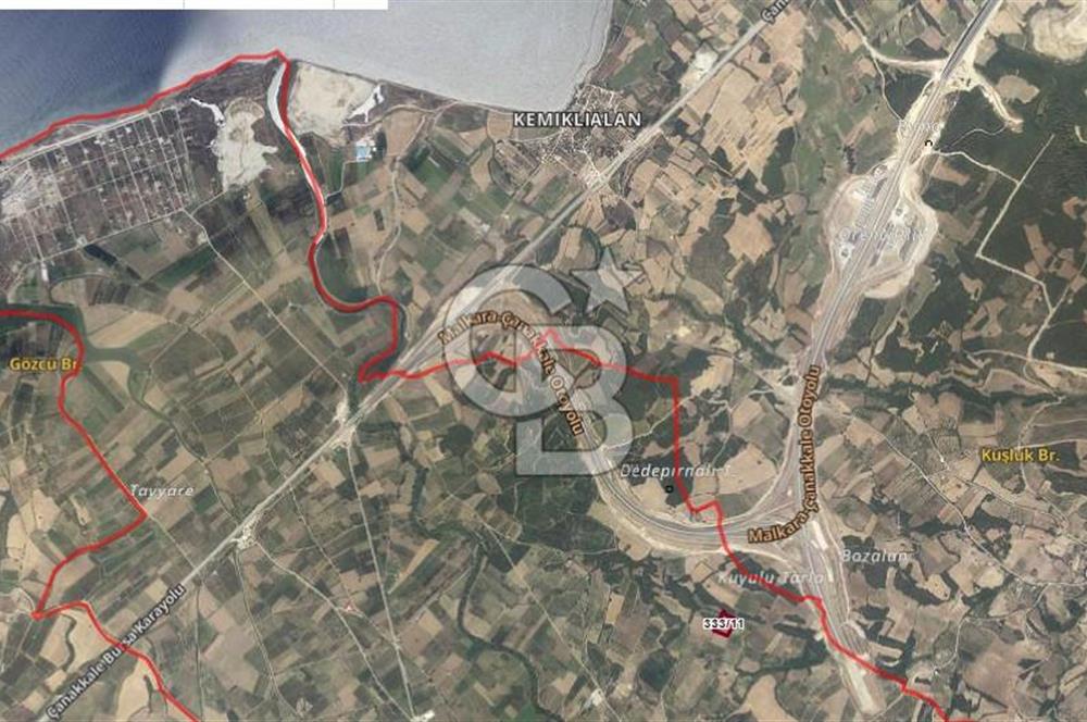 ÇANAKKALE UMURBEY OTOBAN YANINDA BOĞAZ MANZARALI SATILIK TARLA