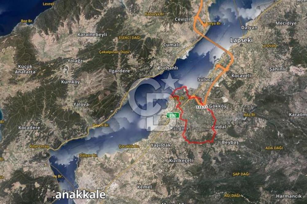 ÇANAKKALE UMURBEY OTOBAN YANINDA BOĞAZ MANZARALI SATILIK TARLA
